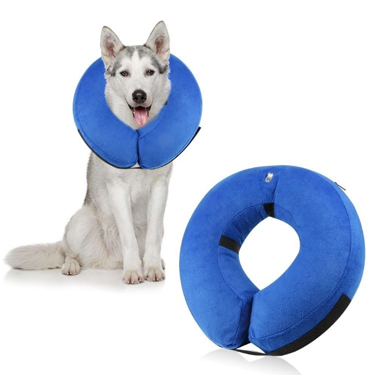 Hond Opblaasbare Kraag Beschermende Hals Soft Pet Puppy Wondgenezing Beschermende Halsband Anti-bite PVC Comfortabele Huisdier Producten