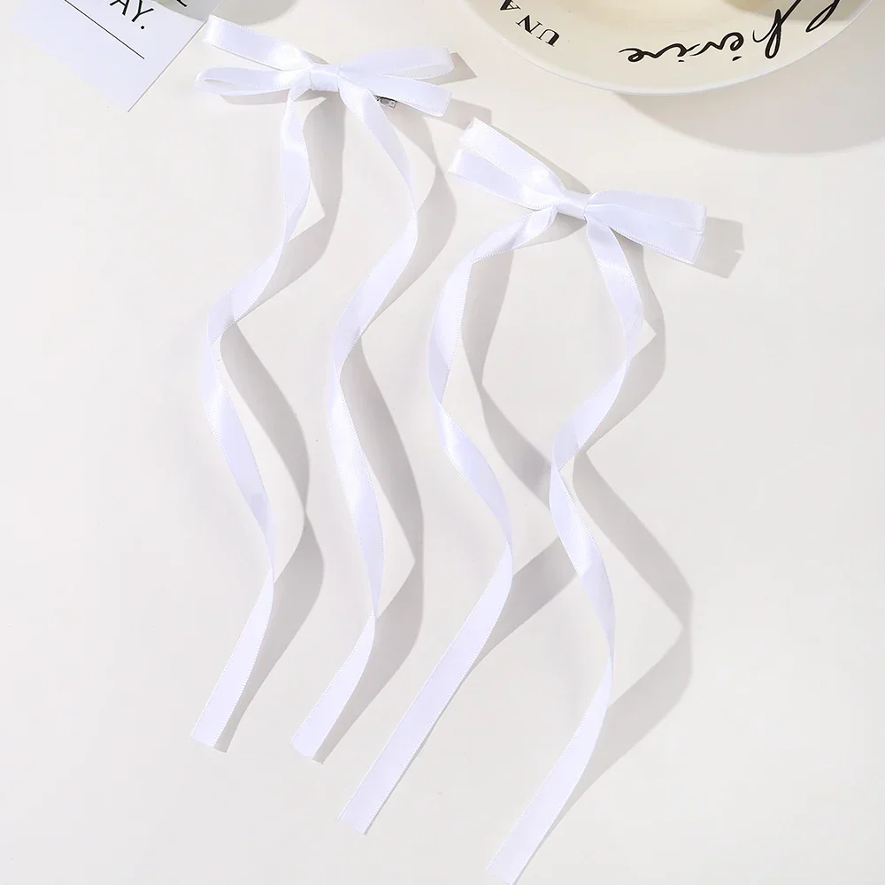 Horquilla con lazo para el pelo para mujer y niña, 2 piezas, cinta para el pelo, pinzas para la cabeza, lazo blanco y negro, accesorios para el cabello femenino: Gris oscuro