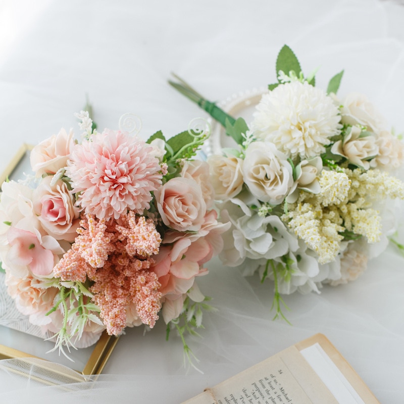 1 bunch Artificial flowers Ball chrysanthemum lavender roses for Home decoration Wedding Diy Holding flowers Indoor furnishings