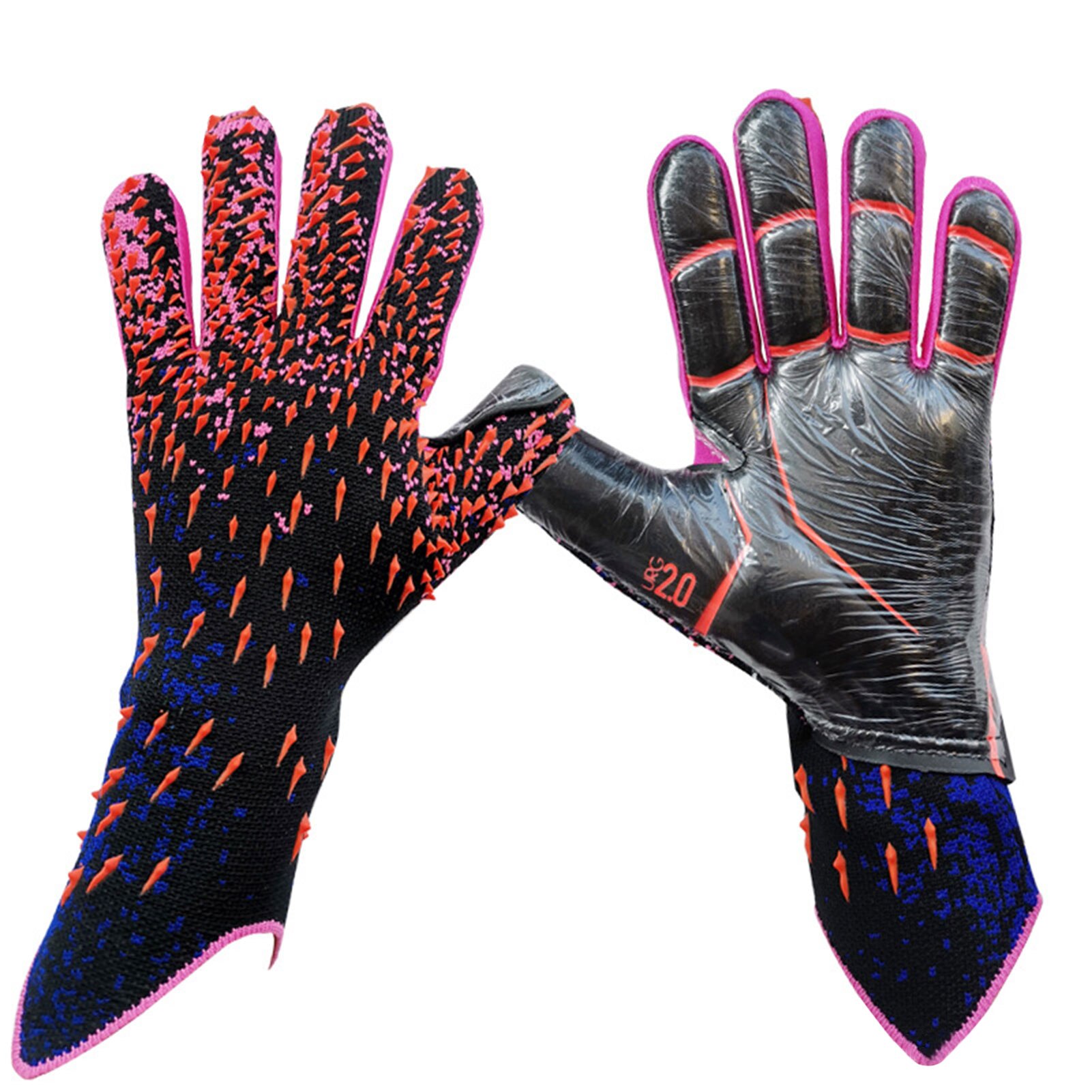 Non-Slip Latex Soccer Goalkeeper Glvoes with Slip Protective Latex Goalkeeper Gloves Sizes 6-10 for Children Adults: red / Size 6