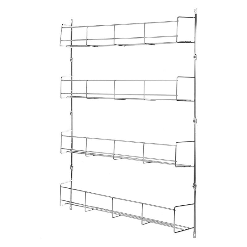 3/4/5/6 Tier Spice Seasoning Kitchen Rack Cabinet Shelf Door Organizer Wall Mount Holder Storage Shelf Pantry Space Saver Racks: 4 Tier