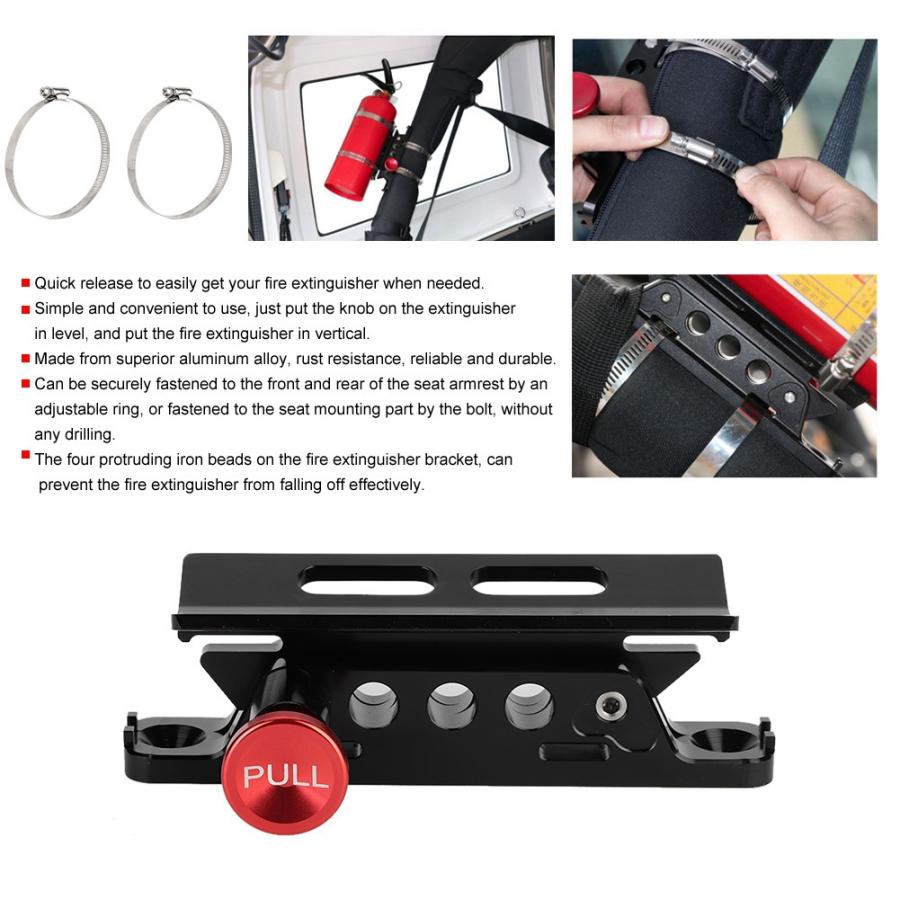 Car Modified Aluminum Alloy Adjustable Fire Extinguisher Mount Bracket Fit for Jeep Wrangler