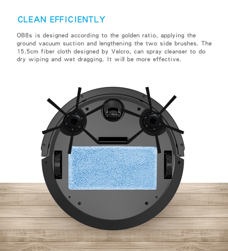BowAi OB8s Robot aspirateur vadrouille brosse côté brosse filtre élément ensemble d'accessoires