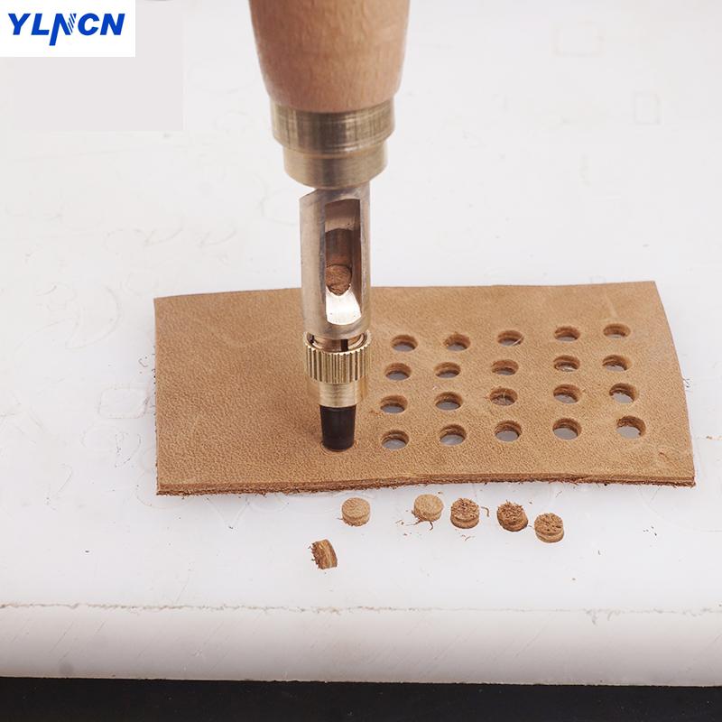 Automatic belt Hole puncher Changeable Belt punch 6-piece set Replaceable Multi head 6 Hole Punch Leather Cutting Tool