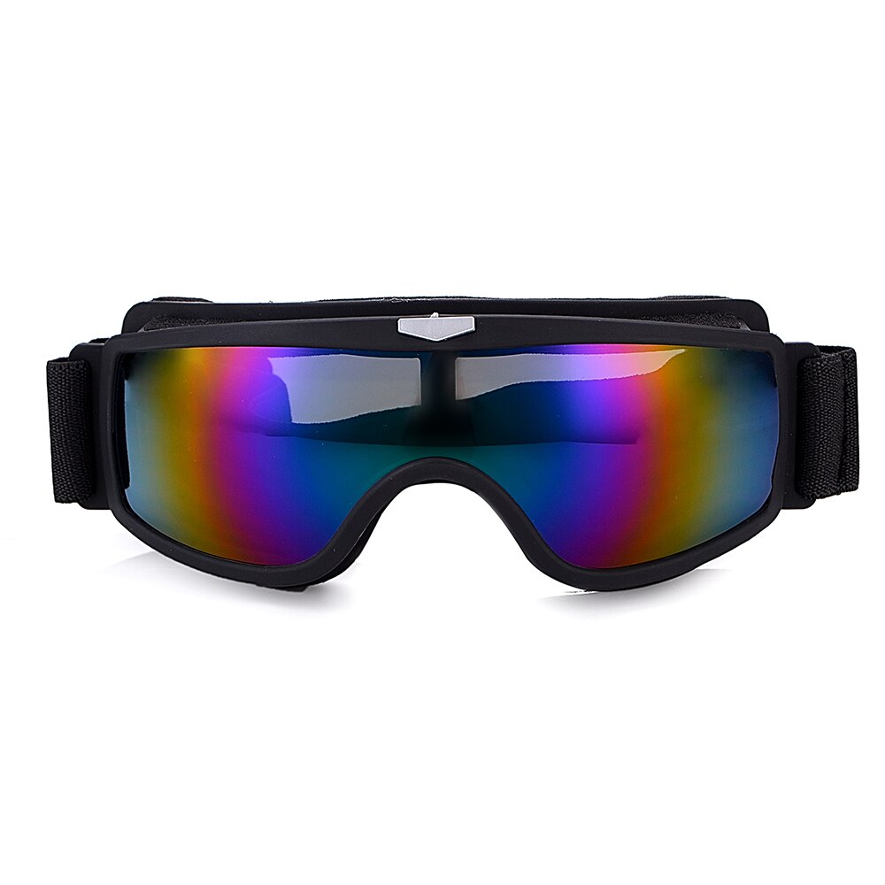 BJMOTO universel Vintage moto lunettes moto Scooter motard lunettes Motocross lunettes pliable casque lunettes: Colorful Lens