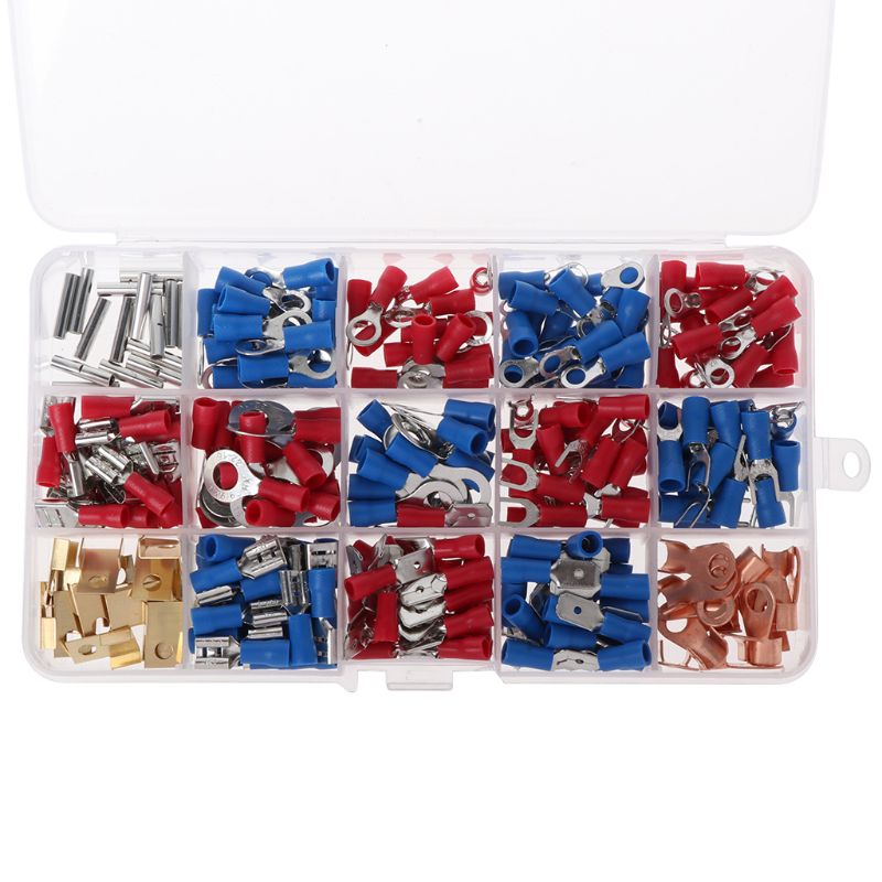 300Pcs Assorted Electrical Wire Terminals Insulated Crimp Connector Set
