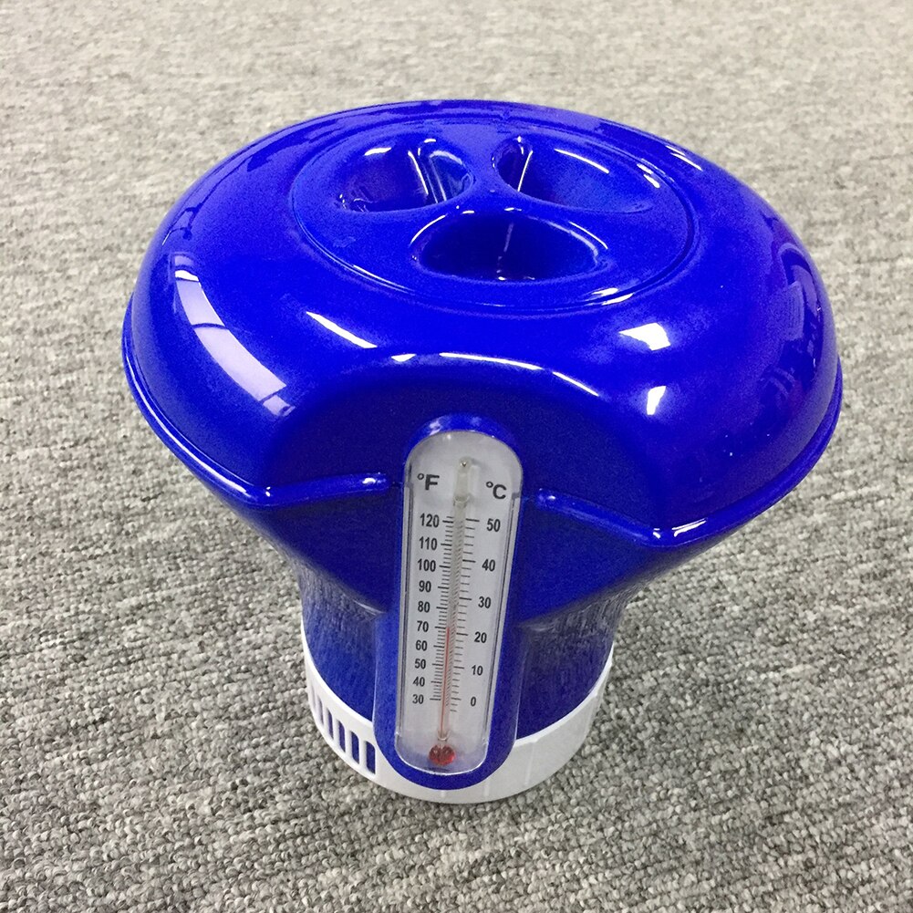 Swimming Pool Spring Floating Applicator with Thermometer 8 Inch Chemical Chlorine Dispenser Cleaner