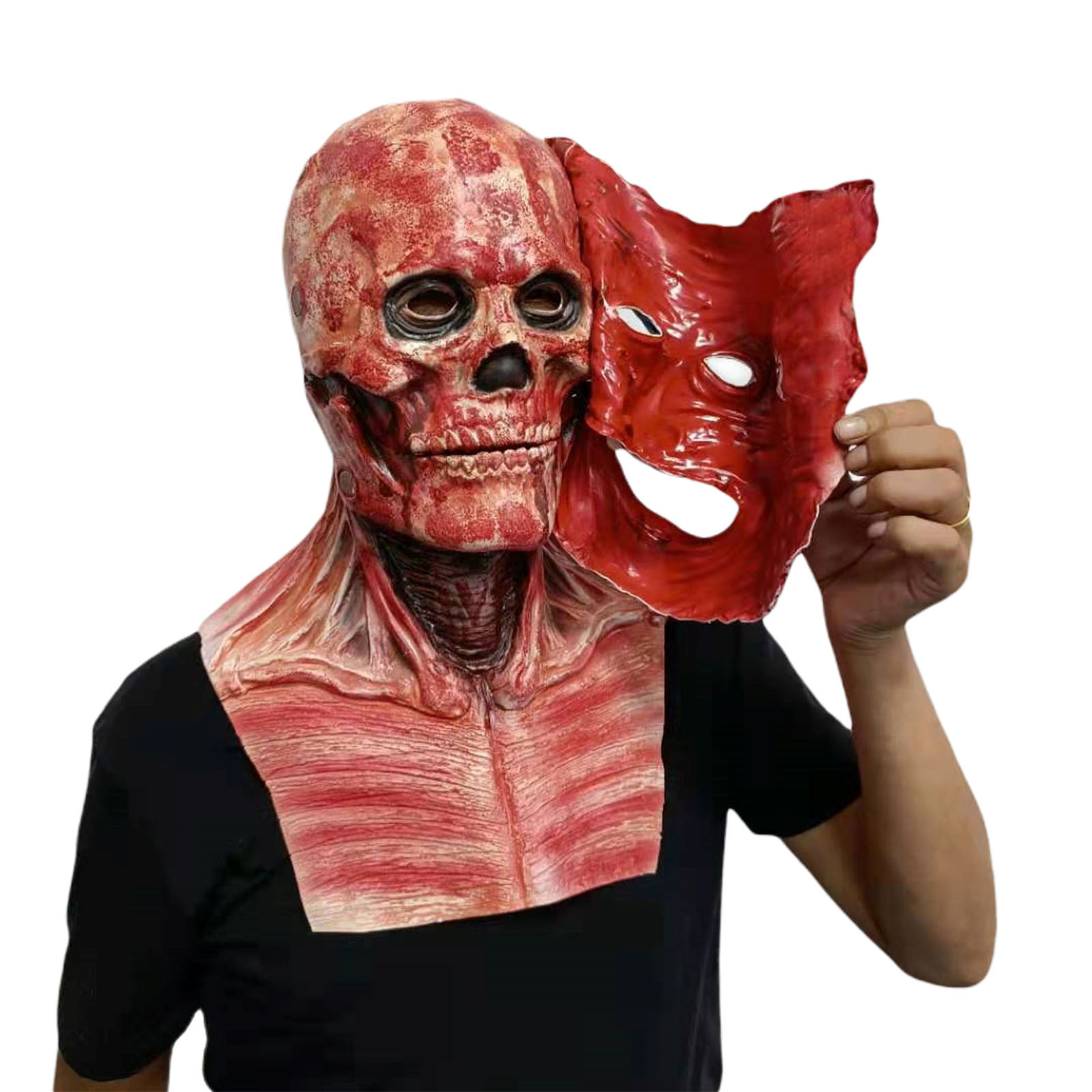 Halloween Double-layer Ripped Mask Bloody Horror Skull Latex Mask Scary cosplay Party Masks mascaras halloween маска: Default Title