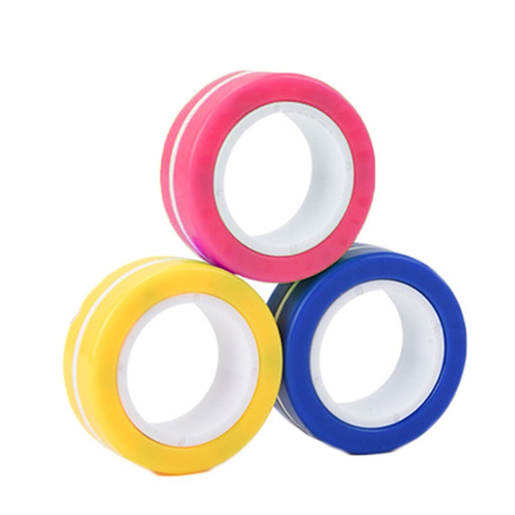 3pcs Fidget Spinner Funny Magnetic Bracelet Ring Unzip Toy Magic Ring Props Tools Anti Stress Figet Toys Stress Child Fidgets: A