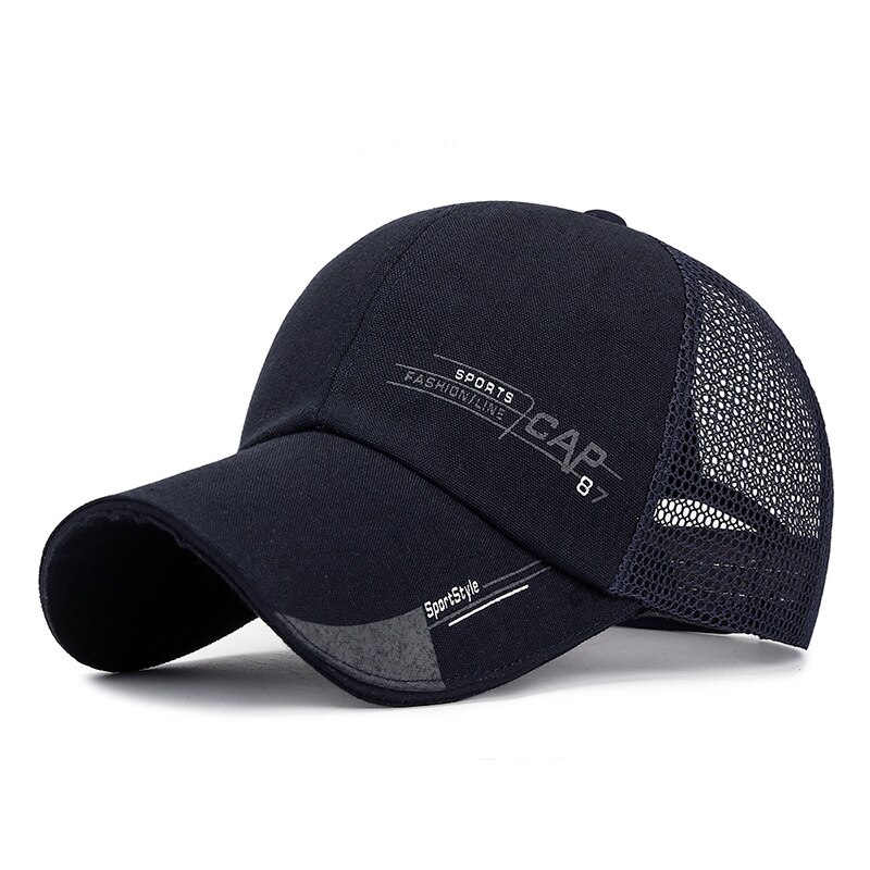 Sport Baseball Cap Lente En Zomer Leisure Hoofd Slijtage Hoofddeksel Visor Baseball Cap Effen Kleur Hoed Verstelbare Mannen Vrouwen Caps: Marineblauw