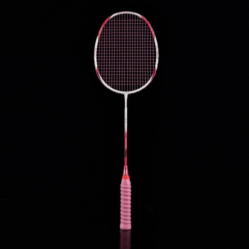 Ultra-light 4u Full Carbon Badminton Racket Adult Durable And Durable Offensive Badminton Racket Single Shot -40: Pink