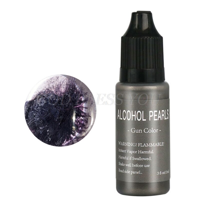 Resina de pigmento de Alcohol metálico, pintura concentrada a base de Alcohol, resina epoxi, colorante, artesanía de fundición de resina, 15ml: BK