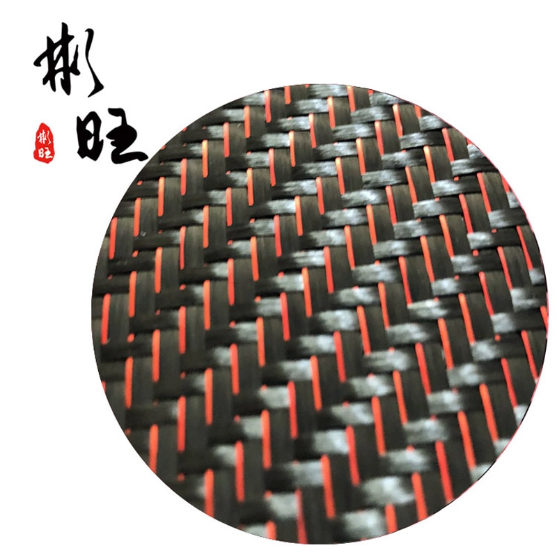 Black 3k carbon fiber + red tinsel, 3k red silk twill carbon fiber fabric, twill