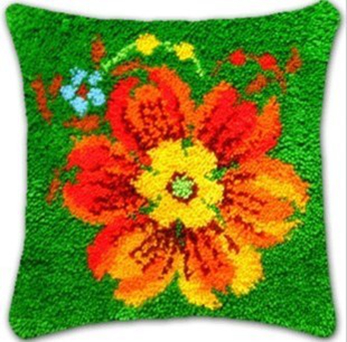 Bloem Klink Haak Smyrna Smyrna Knop Pakket Knoop Kussen Coussin Haak Loquet Klink Haak Kit Knooppakket Tapijt Kussen Heek: W-BZ451-43-43