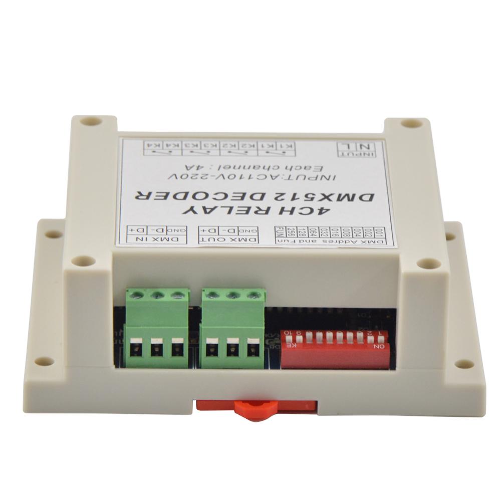 1 kpl dmx-rele -4ch dmx 512 releen dekooderin ohjain käyttö led-lampulle led-nauhan valotulo  ac110-220v