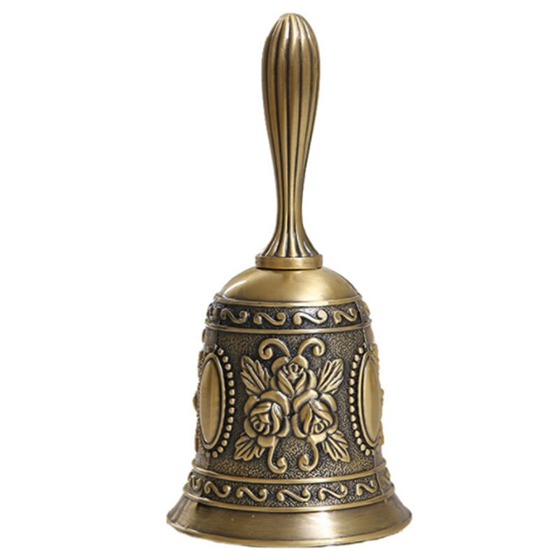 Antieke Hand Bell Call Bell Multifunctionele Bells Voor Wedding Bells Temple Bell School Bel Voor Peuters Brons: Default Title