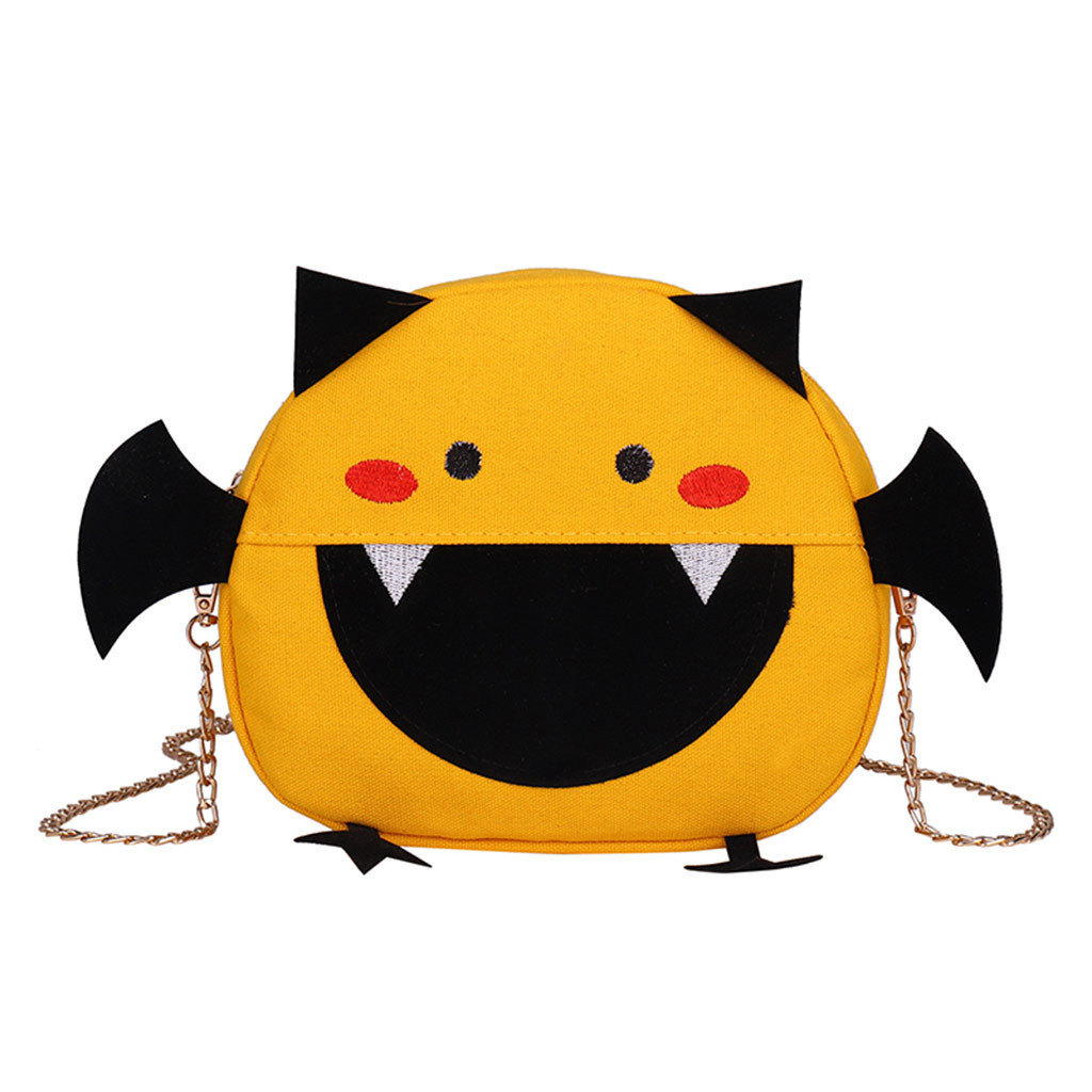 Women's Cartoon Devil Crossbody Bag Chic Shoulder Bag Phone Change Bag large capacity casual Cartoon bag: Yellow