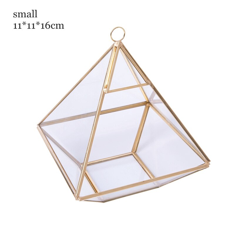 Nordique polyèdre verre géométrique Terrarium bonsaï succulente fougère mousse fleur géométrie diamant verre fleur chambre décoration de la maison: A small