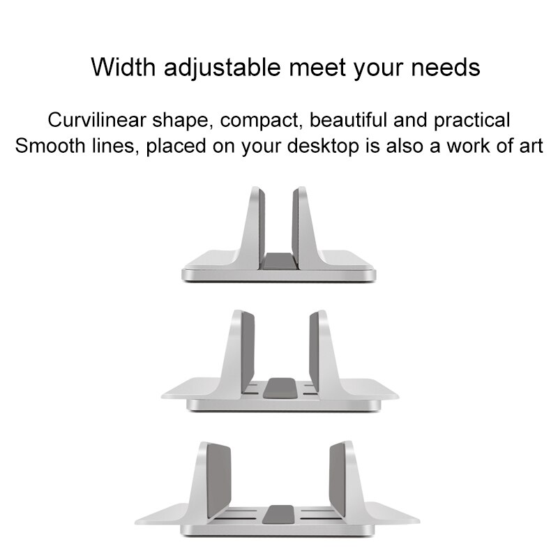 Vertical Laptop Stand Holder For Macbook Air Pro 13 15 Aluminum Desktop Stand With Adjustable Dock Size For Surface Chromebook