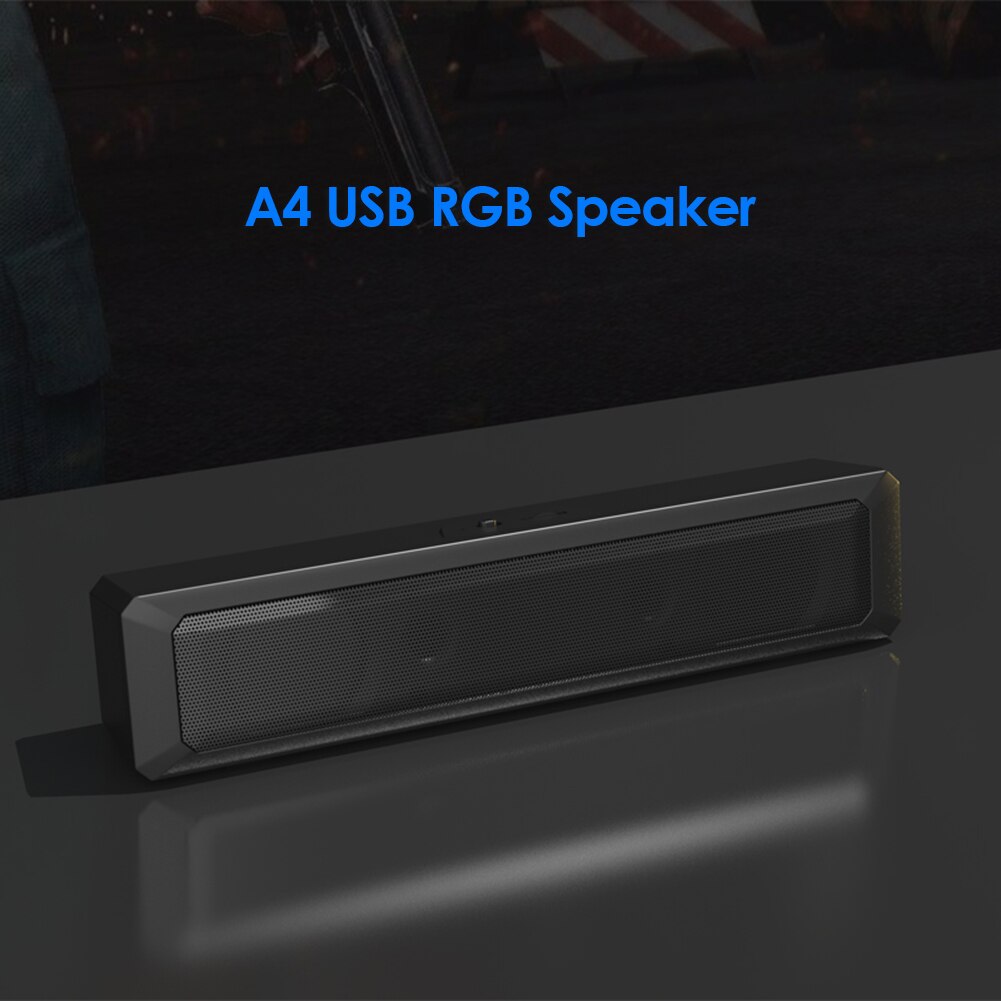 A4 6W Rgb Usb Wired Sound Bar Audio Speaker Multimedia Luidspreker Voor Pc Home Theater Tv Stereo Surround Luidspreker