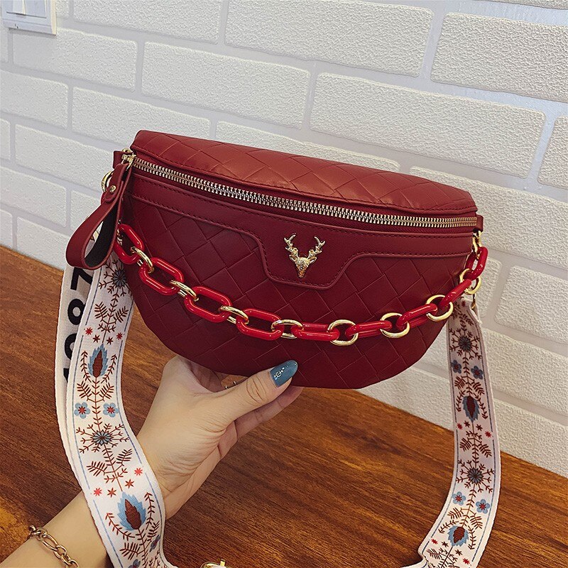 Damen herbst retro einfach zu kombinierende schultertasche, achseltasche, schlichte umhängetasche, handtasche, crossbody-tasche: Wein -2