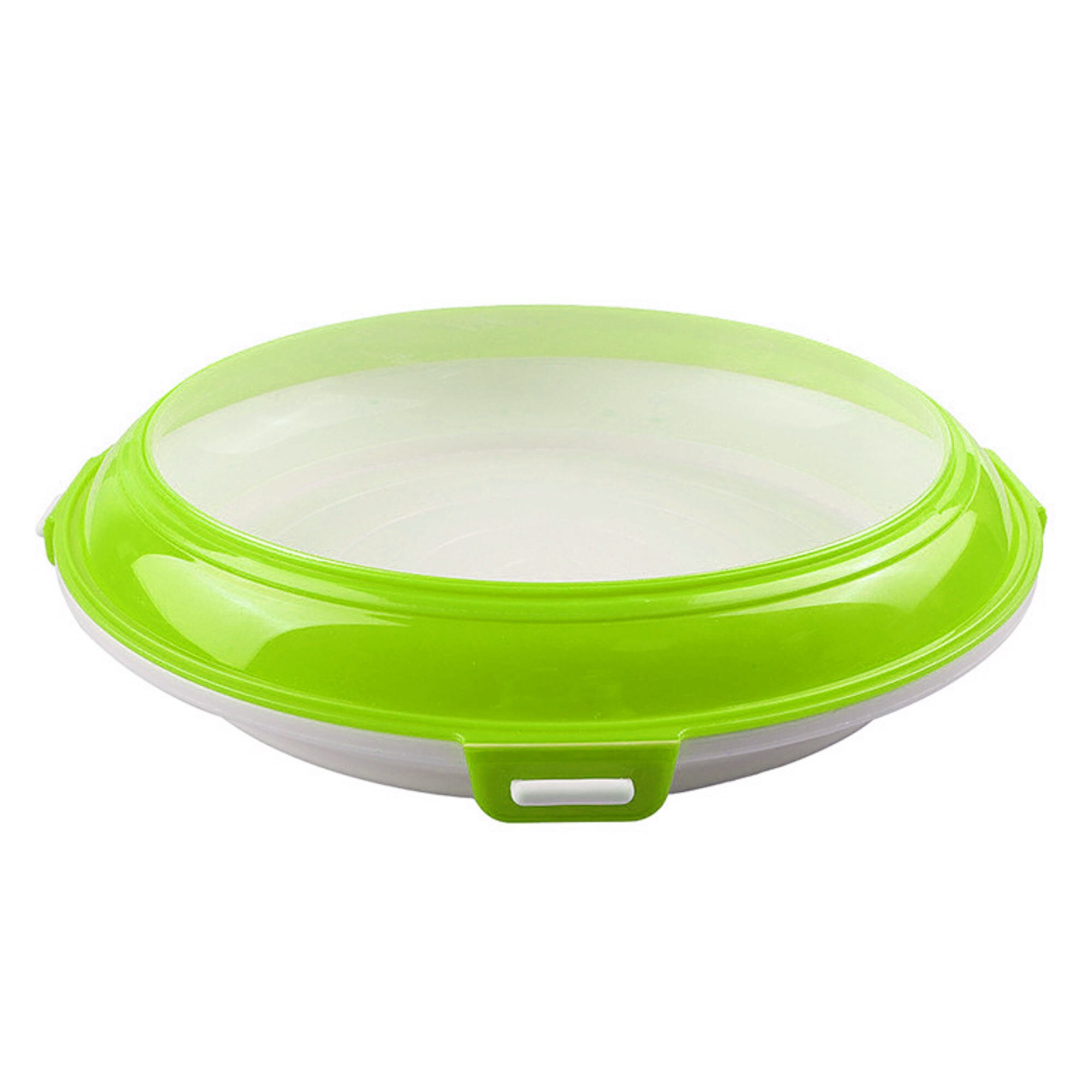 Plato para comida de estilo nórdico redondo, plato para comida de plástico de grado alimenticio, bandeja de preservación al vacío para artículos de mesa plato para Cena: green