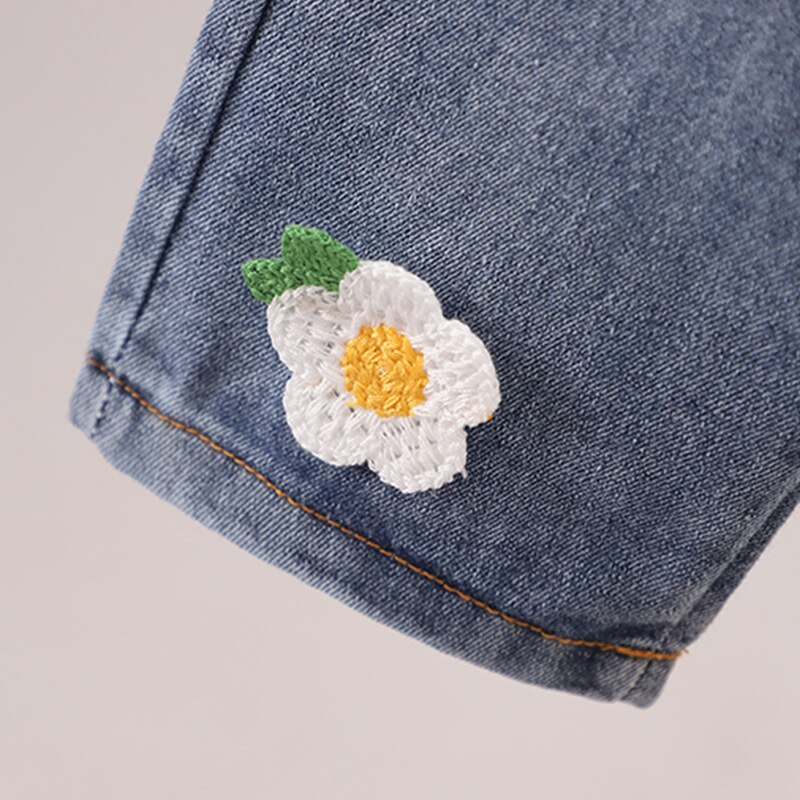 Babypiger søde blomsterjeans efterår børns denimbukser pigebukser børn