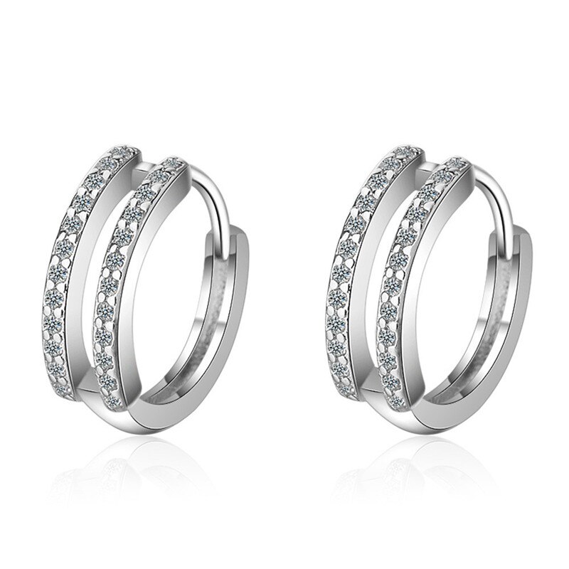 Codemonkey 100% real 925 prata esterlina cristal círculo brinco para as mulheres que fazem jóias presente festa de casamento noivado e024: CME419