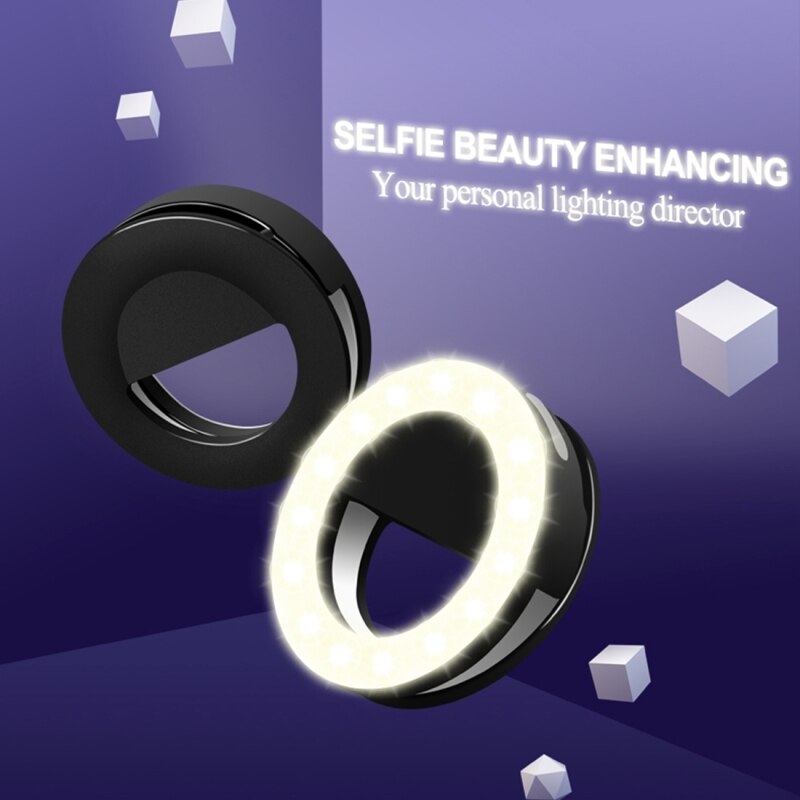 PULUZ LED Selfie Licht Telefoon Anker Live-uitzending Leuke Artefact Ronde 3 Niveaus van Helderheid Schoonheid 33 LEDs Licht Vullen