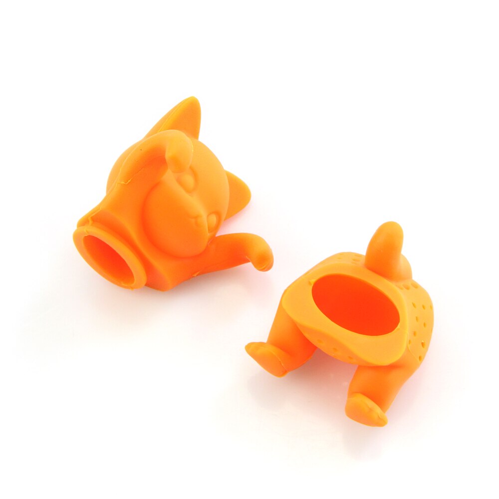 Djur söt tesil rolig tekanna återanvändbar sil med bricka teboll örtkryddfilter teverktyg