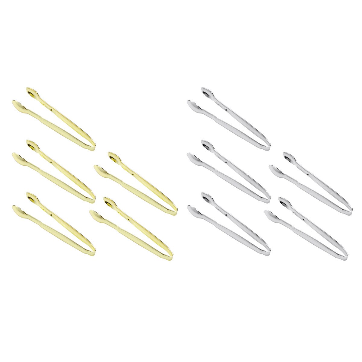 5 stk forgyldte mini serveringstænger 4- tommer sukker terningetænger premium rustfrit stål mini is tang til teselskab kaffebar servering