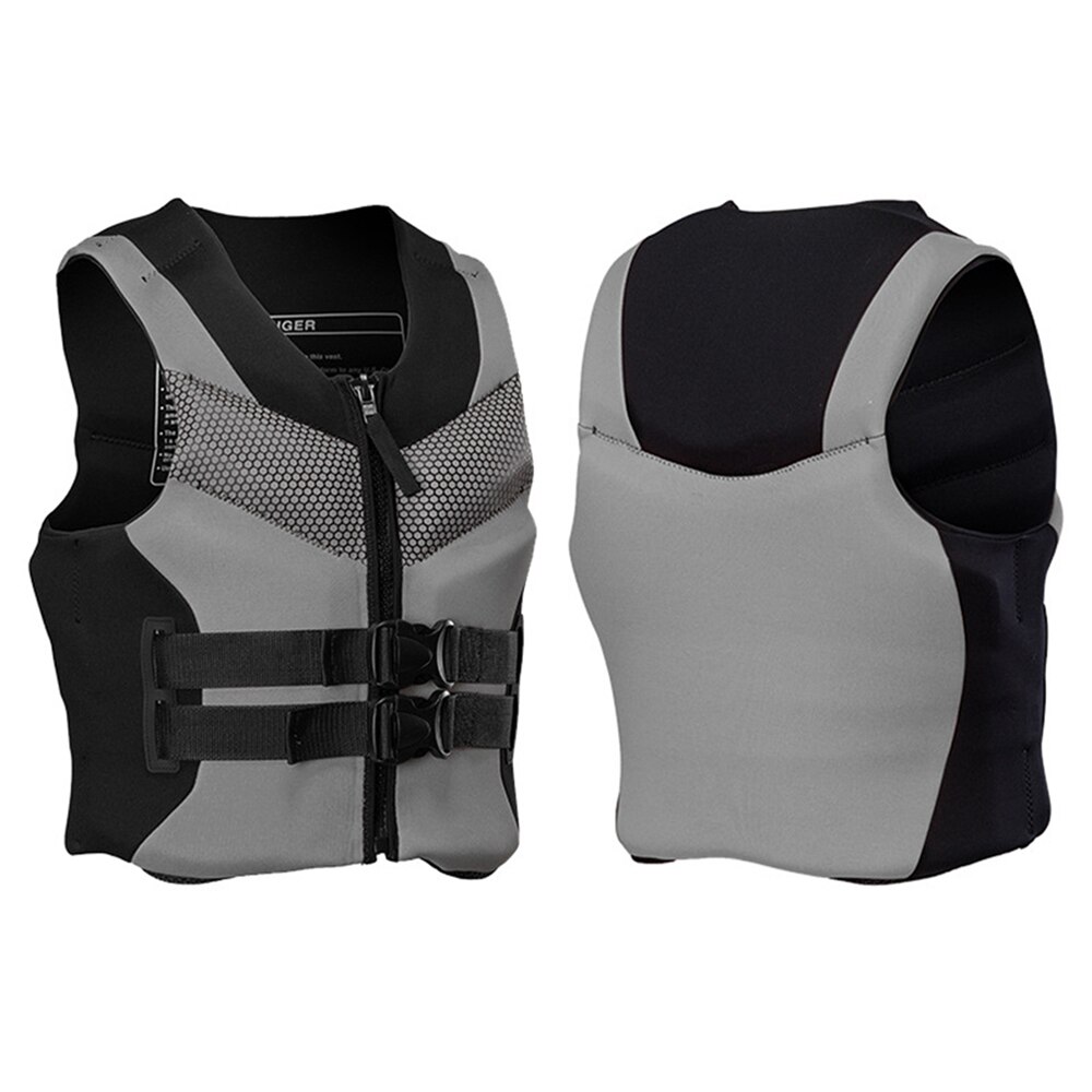 Adults Vest Life Jacket Kayak Motorboats Jet Ski Surf Wakeboard Fishing Vest Swimming Surf Rescue Boat Raft Sailing Safety Vest: V5013 Grey / L 70-80KG