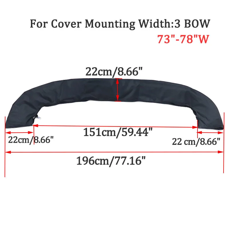Wasserdichte 600D 3/4 Bogen Bimini Top Boot Abdeckung Kein Rahmen Yacht Boot Abdeckung Mit Reißverschluss Anti UV Staubdicht Abdeckung Marine Zubehör: Silber