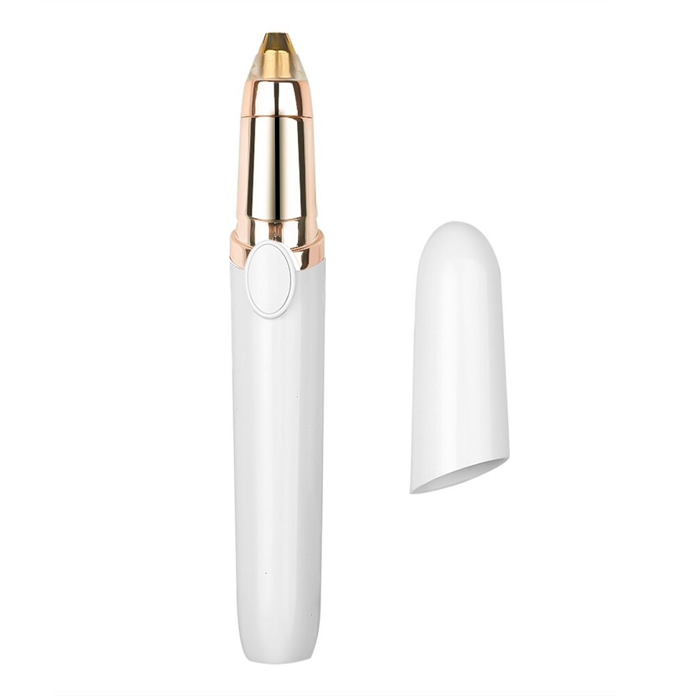 Mini épilateur sans douleur pour le corps, sourcils, en forme de rouge à lèvres, cou, jambes, rasoir Facial: A White