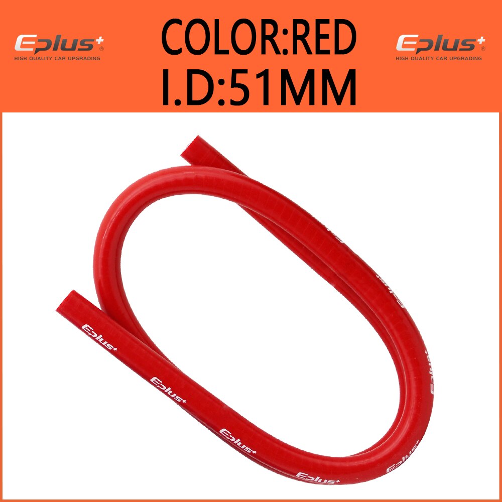 Red Silicone Tubing Braided Hose Universal Multiple Sizes Silicone Water Pipe Car Radiator Intercooler Pipeline Air Hose 1M: 51MM