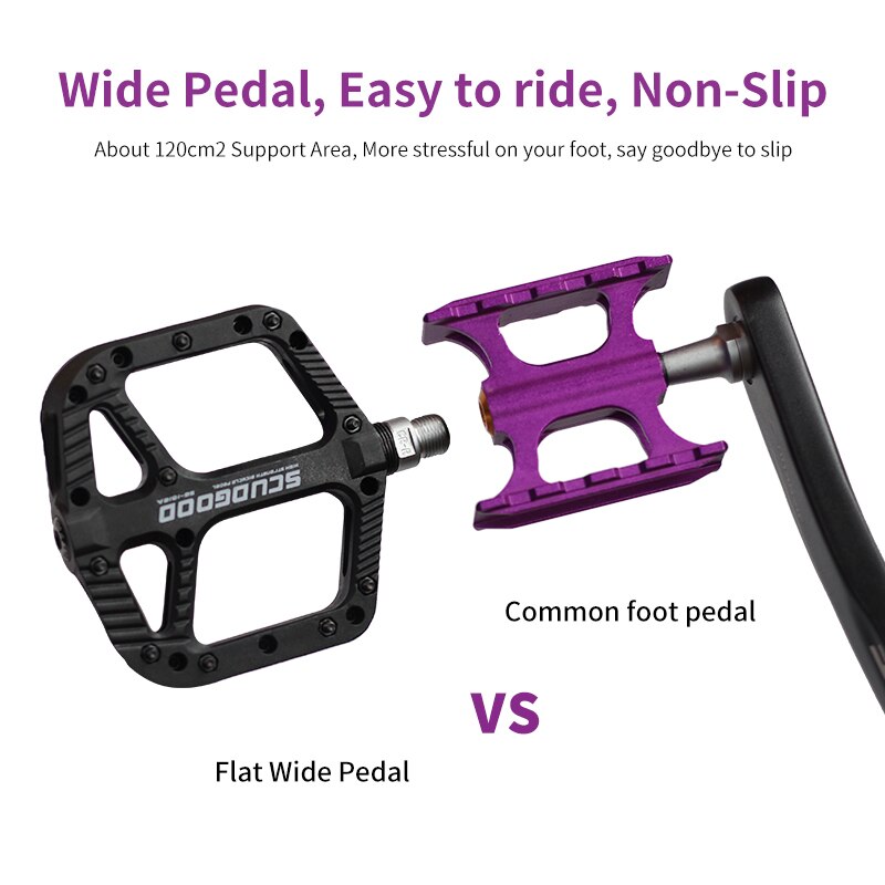 BIKEIN Pro bicicleta MTB bicicleta Pedal montaña pedales de bicicleta BMX plataforma de Nylon antideslizante pedales bicicleta plana grande Pedal partes