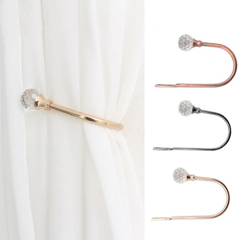 Ganchos de cortina a prueba de herrumbre, soportes de cortina en forma de U montados en la pared, ganchos decorativos de Metal para cortinas, 2 uds.