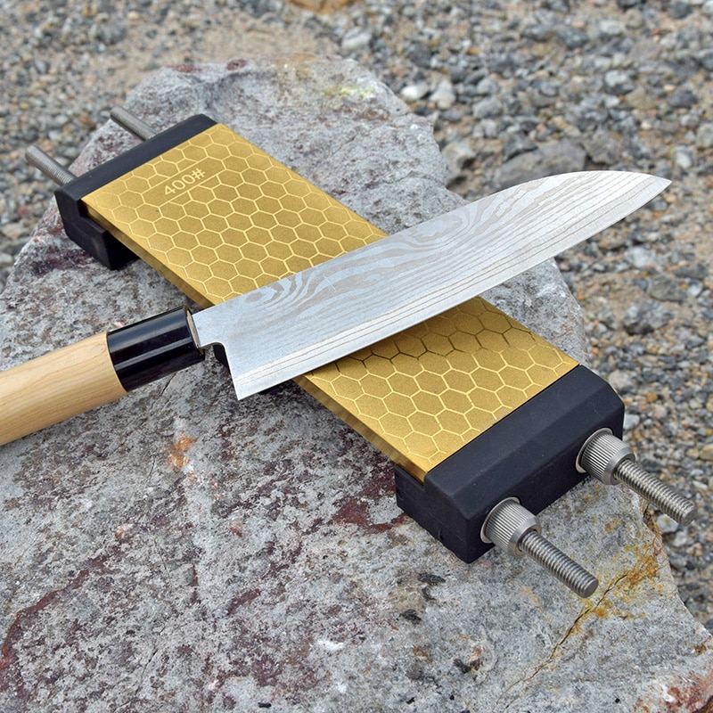 Titanium plating knife sharpener 400 1000 grit sharpening stone angle guide 304 stainless steel base