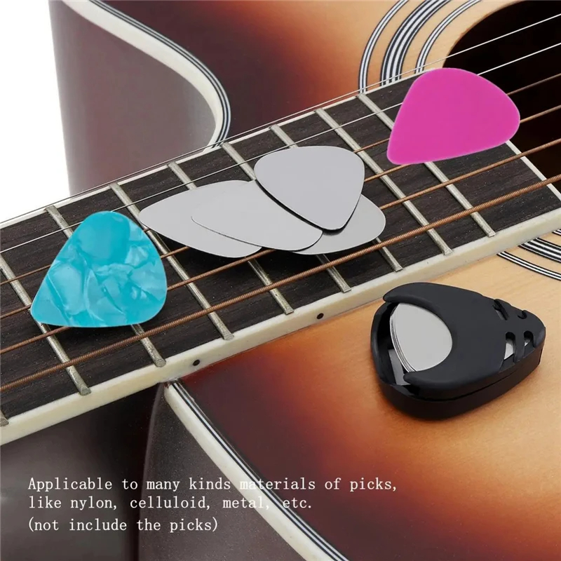 Soporte para púas de guitarra, estuche de plástico para púas, mediador, almacenamiento rápido, forma triangular autoadhesiva, 1/5/10 Uds.