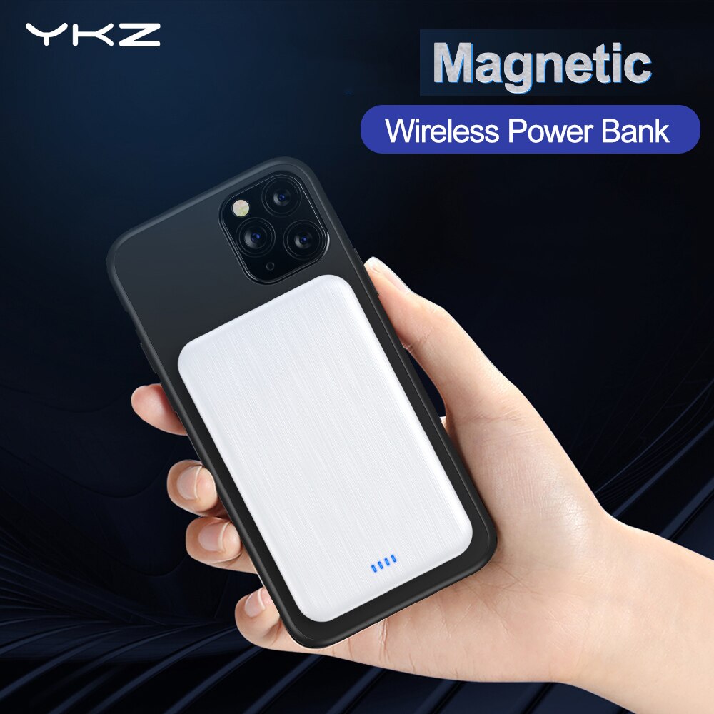 Ykz Magnetische Draadloze Lading Mini Power Bank 4000Mah Universele Externe Batterij Mobiele Telefoon Draagbare Magneet Magsafe Powerbank