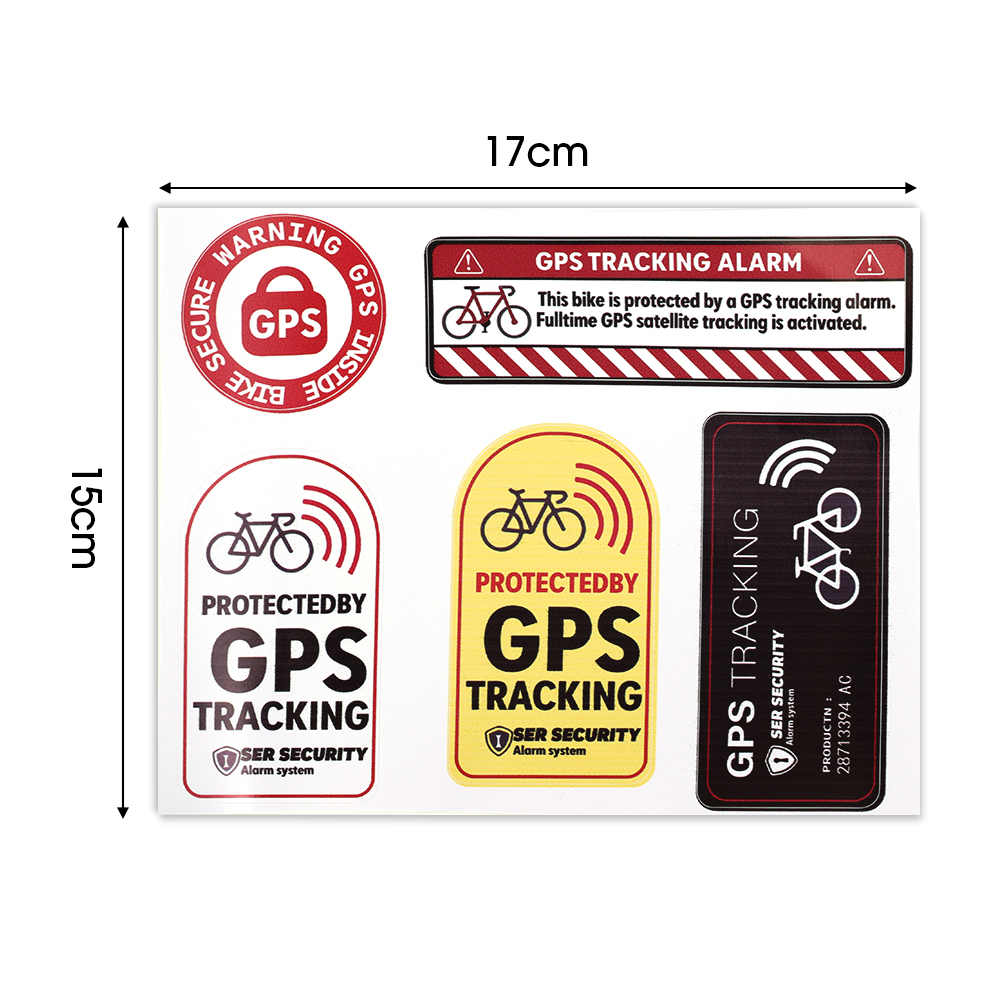 1/2set Fiets GPS Sticker Scooter Motorfiets Anti-Diefstal Waarschuwing Sticker Tracking Reflecterende Waterdichte Paster Fietsaccessoires: WIT