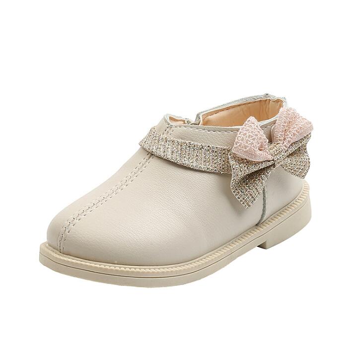 Peuter Meisjes Schoenen Pu Lederen Strik Prinses Schoenen Roze Baby Girl Party Schoenen Beige Baby Kinderen Schoenen 1-6Y