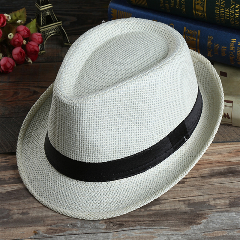 Imixlot sommer vestlig cowboy stråhatt unisex utendørs kul avlet brem solbeskyttelseshatt Strand solskjermhatt: E