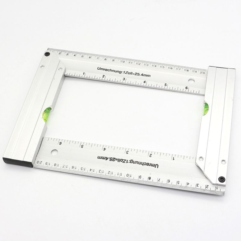 Verdikking aluminium houtbewerking winkelhaak 90 ° timmerman hoekmeter liniaal maat 200mm 250mm 300mm