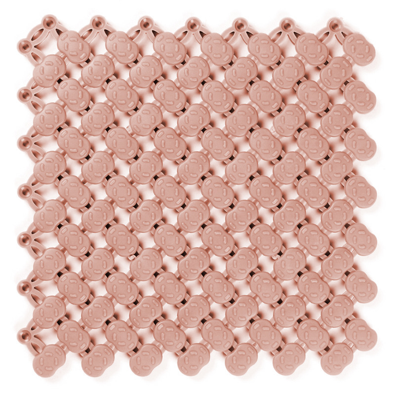 DIY Splice Bath Mat Anti Slip Massage Shower Carpet Grid PVC Plastic Mats For Stitching Puzzle Pad Bathroom Accessories: Pink