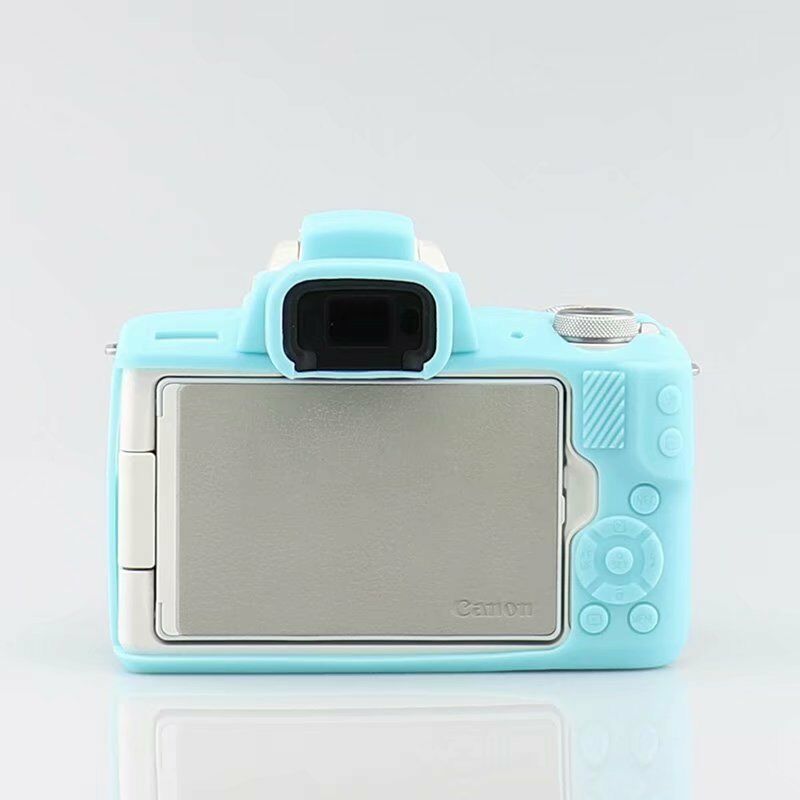 Zachte Siliconen Camera Case Protector Armor Skin Bag Body Cover Voor Canon Eos M50: Blauw