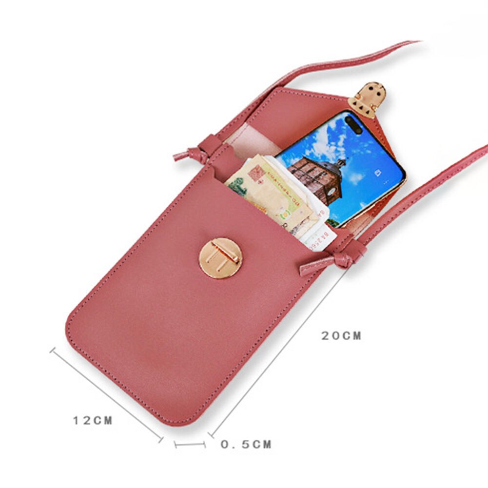 Vrouwen crossbody schoudertas met slotsluiting, transparante achterkant en telefoontas met touchscreen