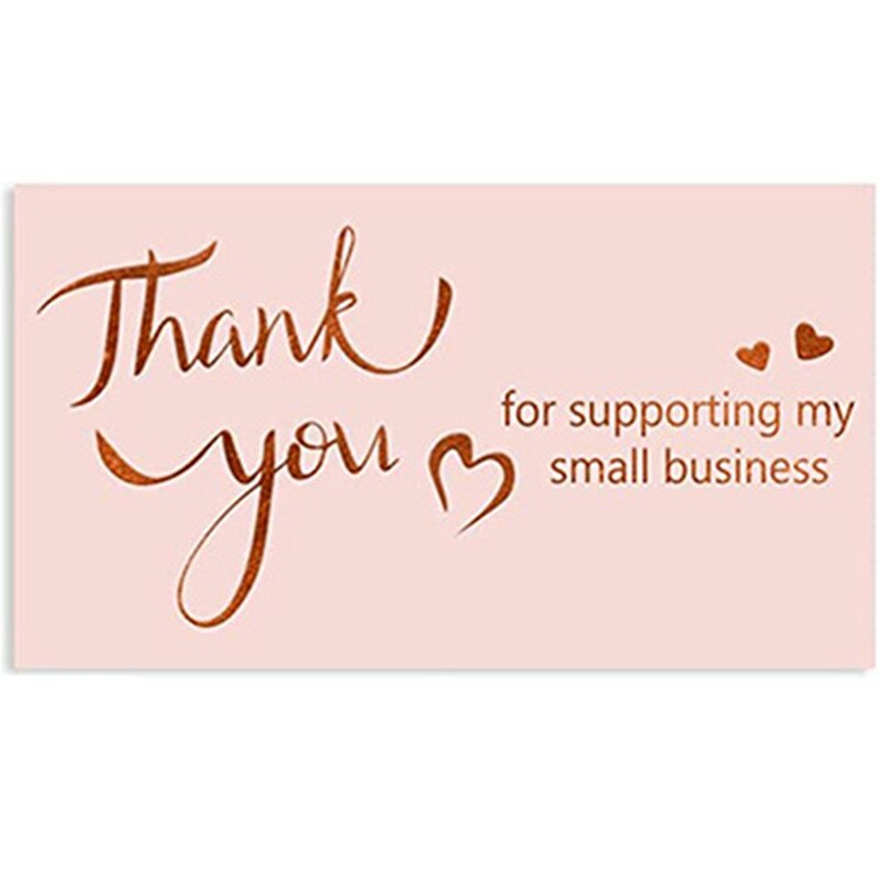 38mm Pink Bronzing Thank You for Purchasing A Card for Commercial Use Wedding Party Decor Sticker Invitation Envelope Label Card: A 50PCS