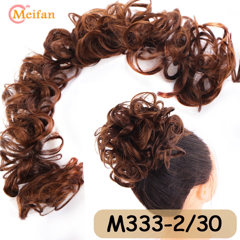 Messy Hair Bun Curly Hair Piece Side Comb Clip in Hairtail Extension Short Natural Versatile Adjustable Styles Easy Hair pieces: 6H613