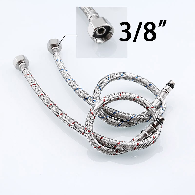 Badkamer en keuken kraan connector slang rvs kraan flexibletube pijp Sanitair Slang 2 stuks: 3-8